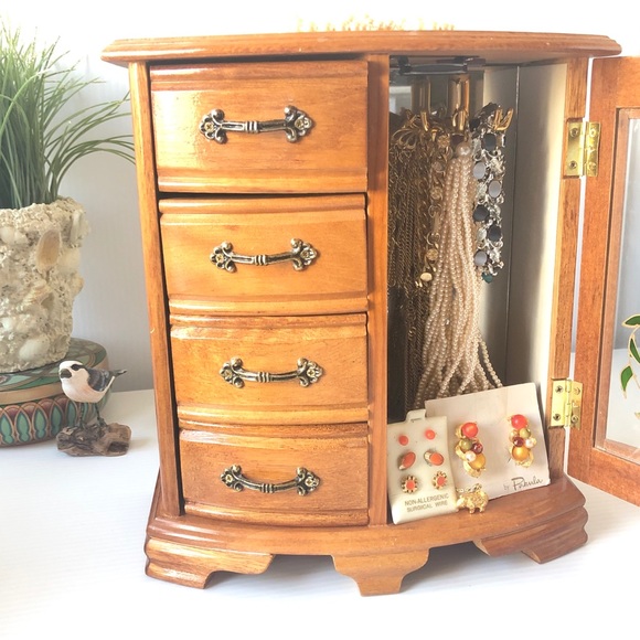 Jewelry Box + Jewelry Vintage Wood Box